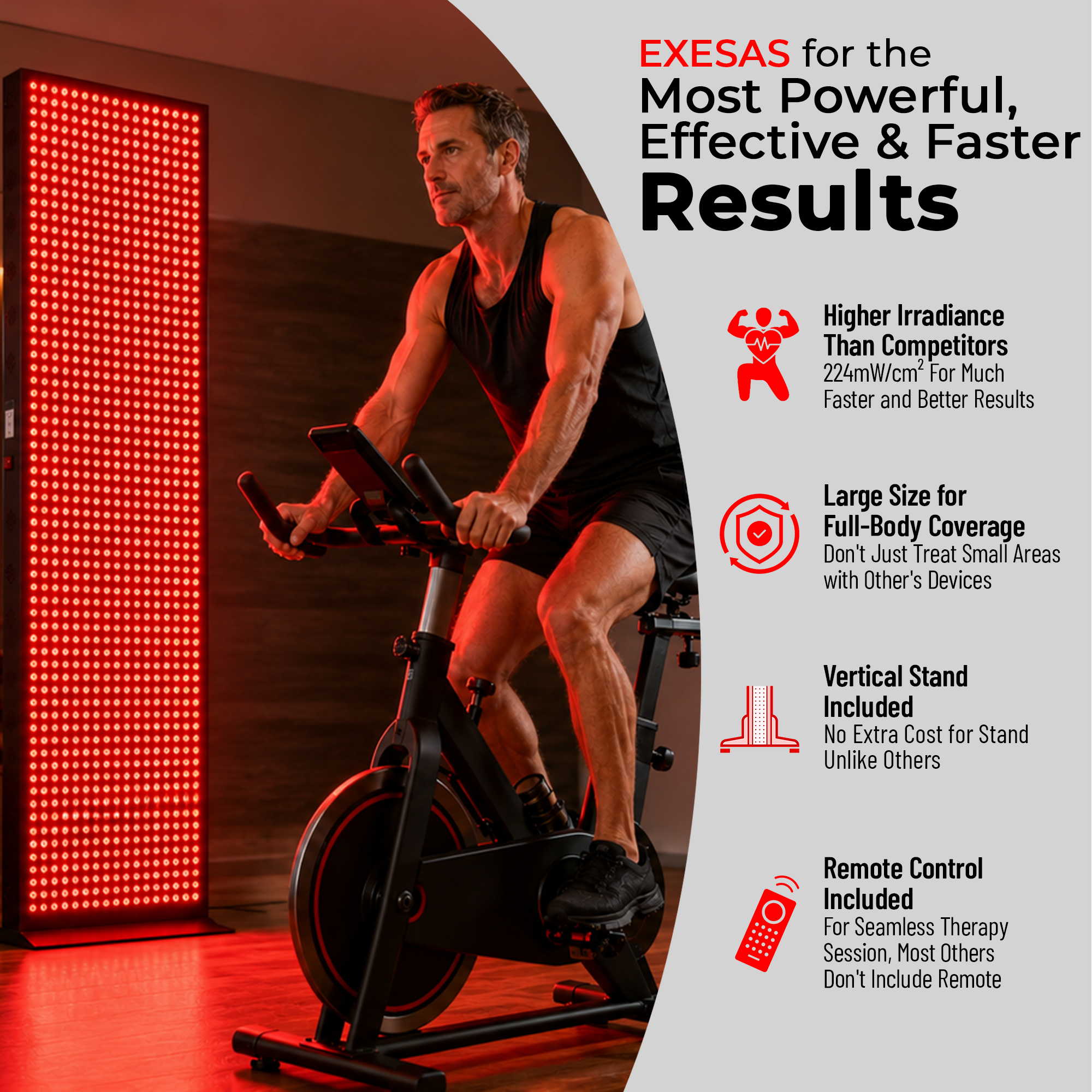 EXESAS 1008 LED, 5040W Dual-Chip, Red Light Therapy Device for Full Body, 4-Wavelengths Infrared LED Panel for Skin, Weight, Pain, Wellness
