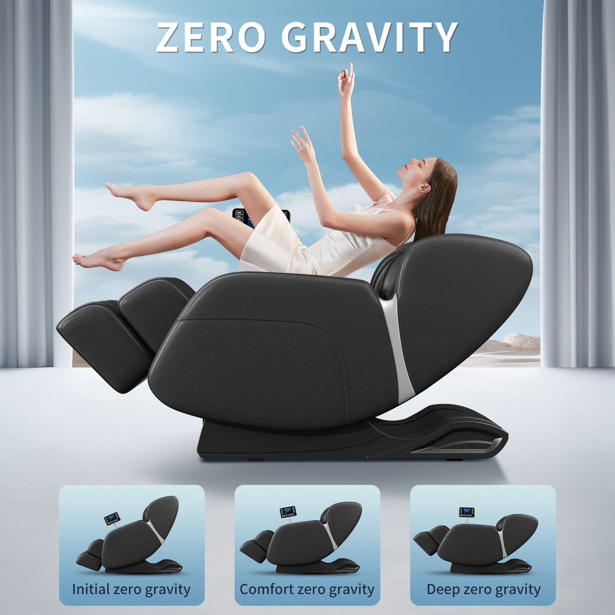 Zero-Gravity Full-Body Shiatsu Massage Chair | Black