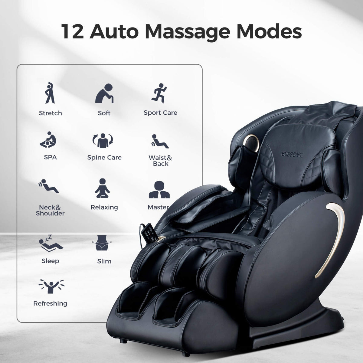 Bosscare Full Body 3D Zero Gravity Shiatsu Recliner Massage Chair With App (SAK32840)