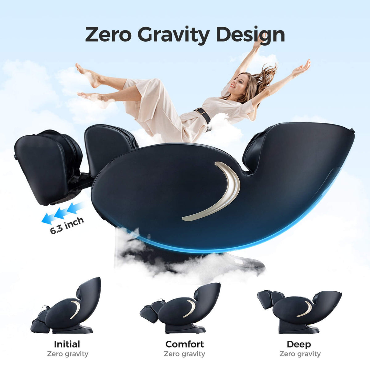 Bosscare Full Body 3D Zero Gravity Shiatsu Recliner Massage Chair With App (SAK32840)