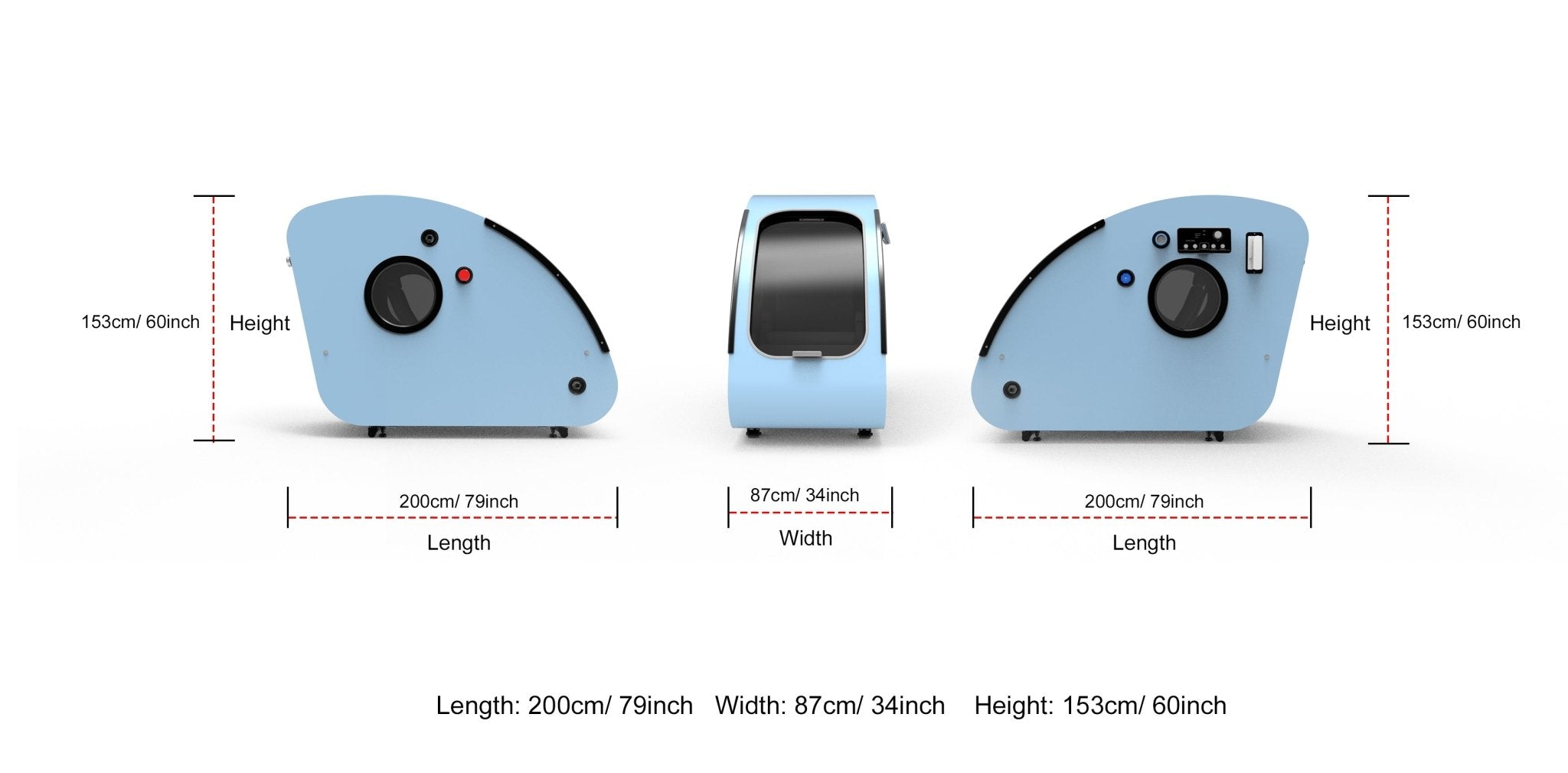 TimePod 2 | 2.0 ATA Triangular Hard-Shell Hyperbaric Chamber