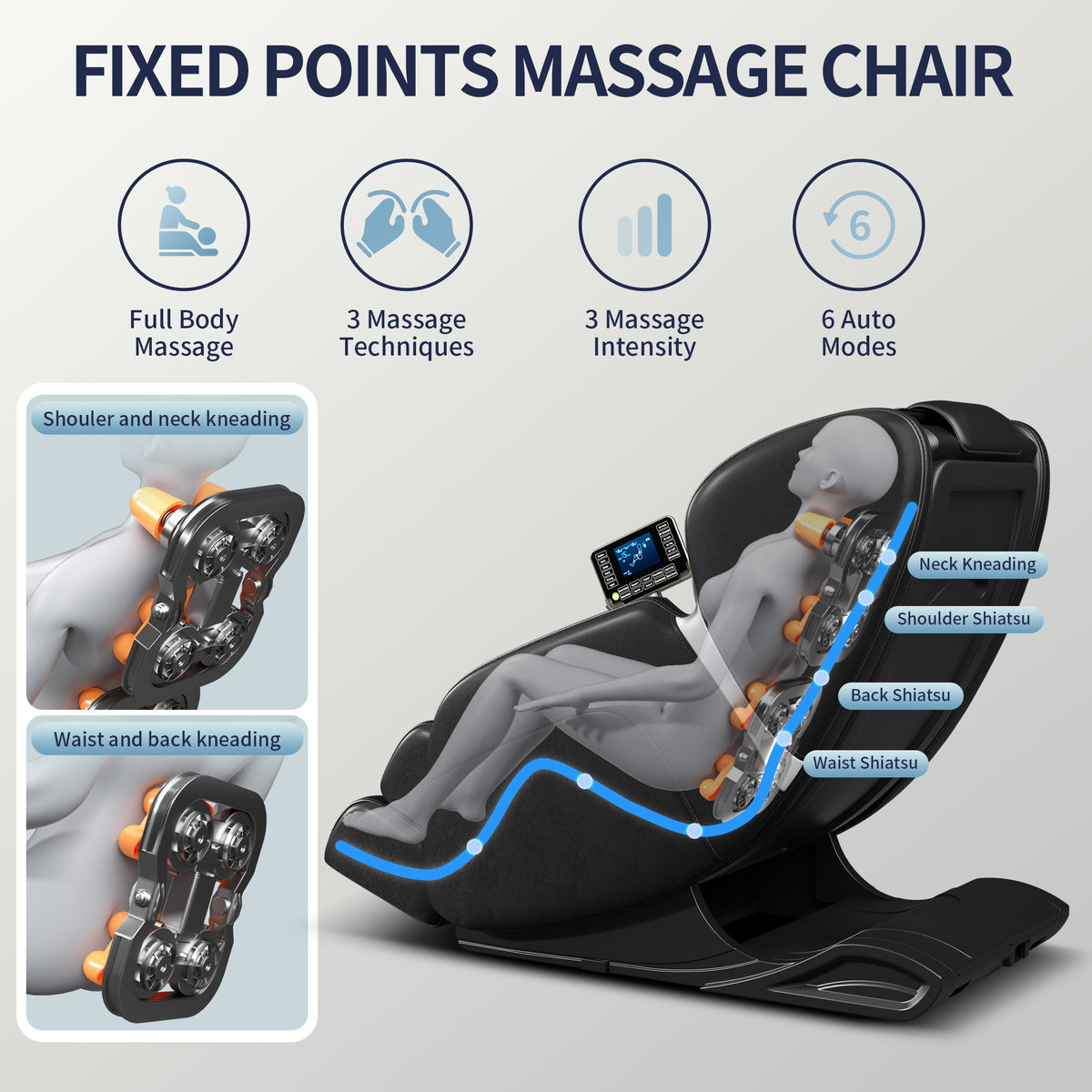 Zero-Gravity Full-Body Shiatsu Massage Chair | Black